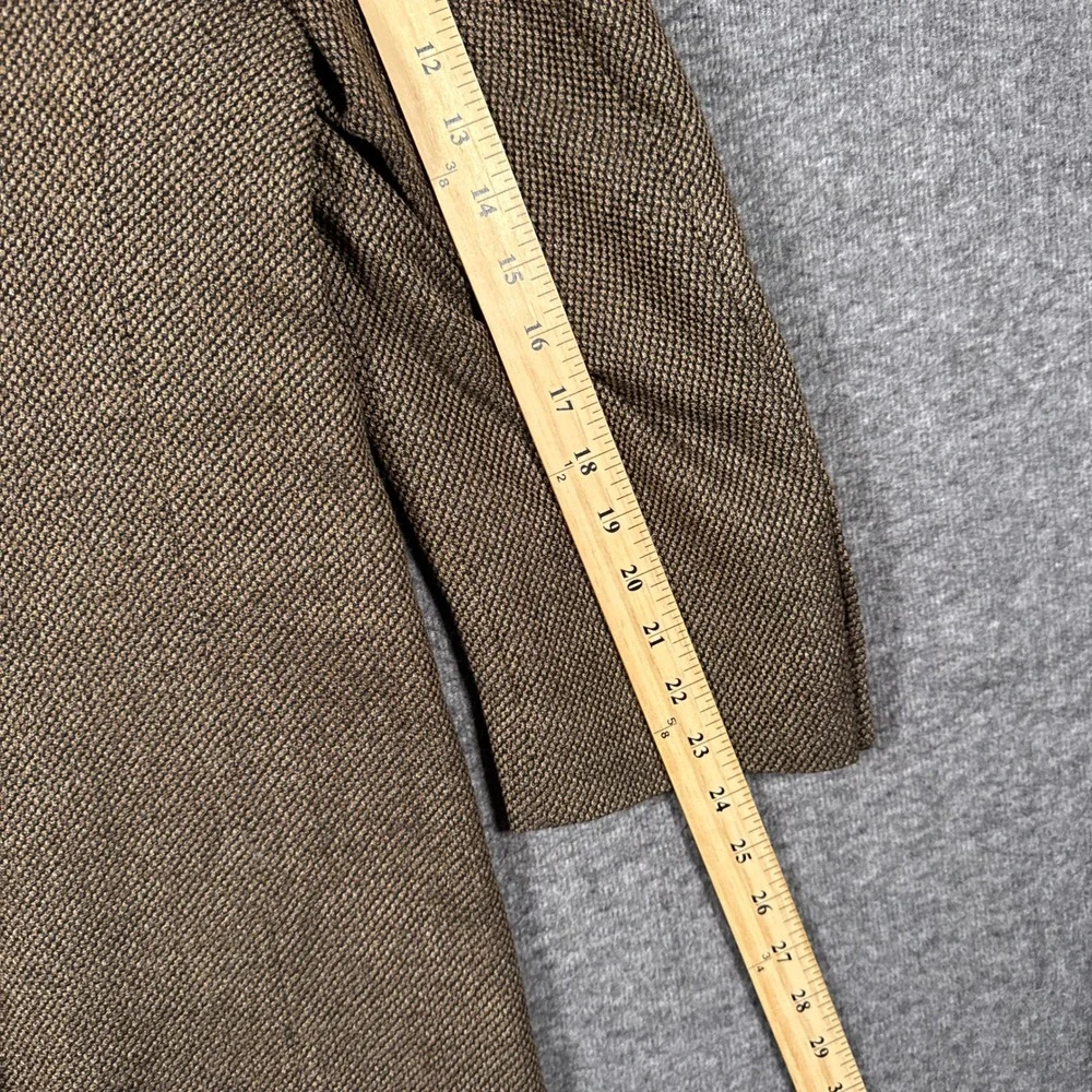 Burberry London Sport Coat Blazer 43R Brown Wool 3 Button Tweed USA Union Made